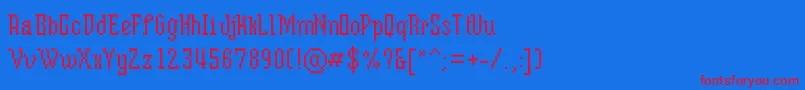 Mixserifcondense Font – Red Fonts on Blue Background