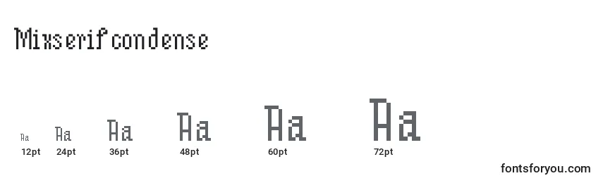 Размеры шрифта Mixserifcondense