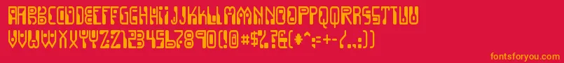 DignityoflabourRegular Font – Orange Fonts on Red Background