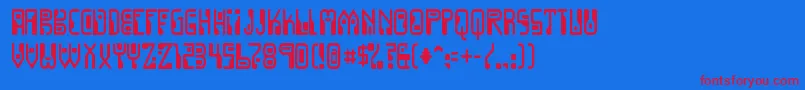 DignityoflabourRegular Font – Red Fonts on Blue Background