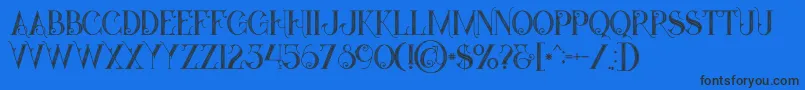 Starblackinline Font – Black Fonts on Blue Background