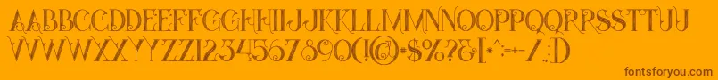 Starblackinline Font – Brown Fonts on Orange Background