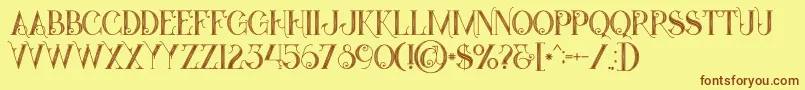 Starblackinline Font – Brown Fonts on Yellow Background
