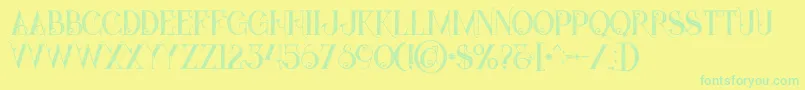 Starblackinline Font – Green Fonts on Yellow Background