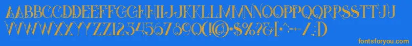 Starblackinline Font – Orange Fonts on Blue Background