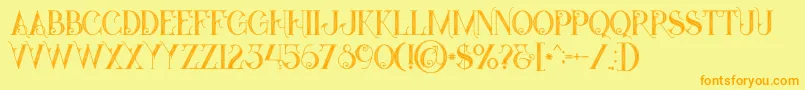 Starblackinline Font – Orange Fonts on Yellow Background