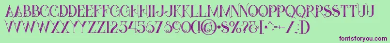 Starblackinline Font – Purple Fonts on Green Background