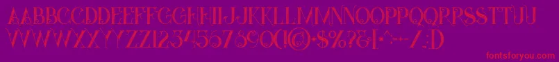 Starblackinline-Schriftart – Rote Schriften auf violettem Hintergrund