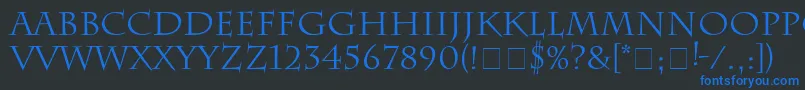 Charlesworth Font – Blue Fonts on Black Background