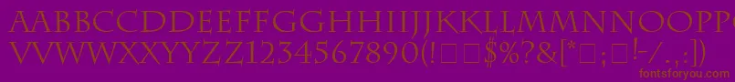 Czcionka Charlesworth – brązowe czcionki na fioletowym tle