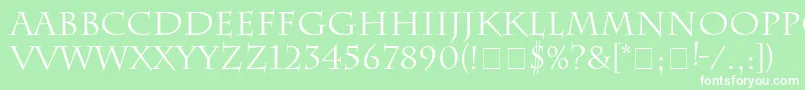 Charlesworth-Schriftart – Weiße Schriften auf grünem Hintergrund
