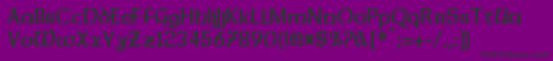 Czcionka DalelandsUncialCondensedBold – czarne czcionki na fioletowym tle
