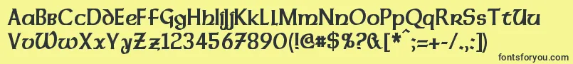 DalelandsUncialCondensedBold Font – Black Fonts on Yellow Background