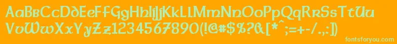 DalelandsUncialCondensedBold Font – Green Fonts on Orange Background