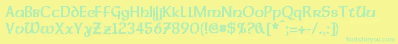 DalelandsUncialCondensedBold Font – Green Fonts on Yellow Background