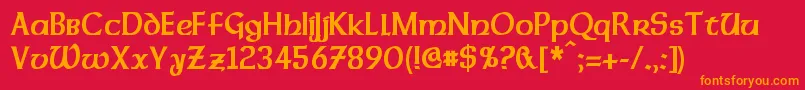 DalelandsUncialCondensedBold Font – Orange Fonts on Red Background