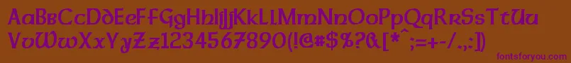 DalelandsUncialCondensedBold Font – Purple Fonts on Brown Background