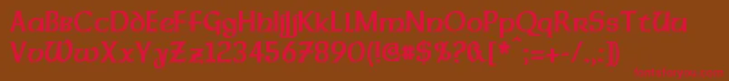 フォントDalelandsUncialCondensedBold – 赤い文字が茶色の背景にあります。