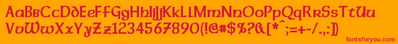 DalelandsUncialCondensedBold Font – Red Fonts on Orange Background