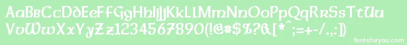 DalelandsUncialCondensedBold Font – White Fonts on Green Background