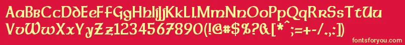 DalelandsUncialCondensedBold Font – Yellow Fonts on Red Background