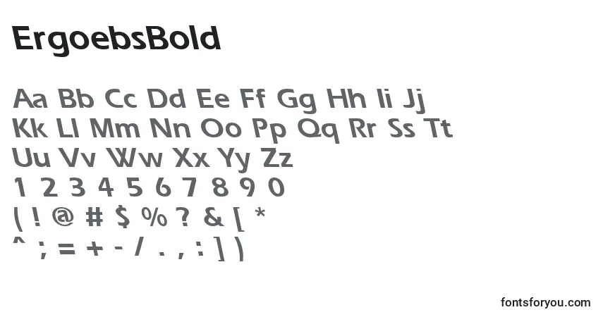 Czcionka ErgoebsBold – alfabet, cyfry, specjalne znaki