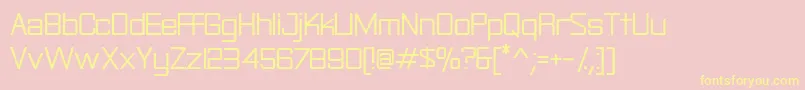 Rational-Schriftart – Gelbe Schriften auf rosa Hintergrund