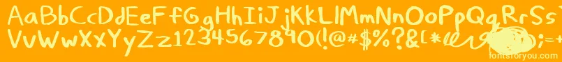 Thunderman Font – Yellow Fonts on Orange Background