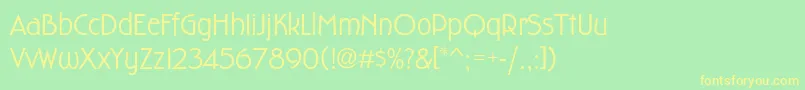 Hardwoodlpstd Font – Yellow Fonts on Green Background