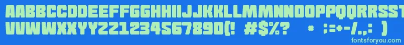 GomariceGomaBlock Font – Green Fonts on Blue Background