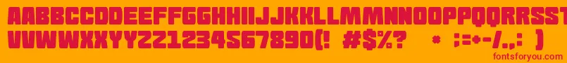 GomariceGomaBlock Font – Red Fonts on Orange Background