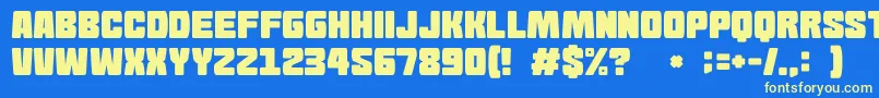 GomariceGomaBlock Font – Yellow Fonts on Blue Background