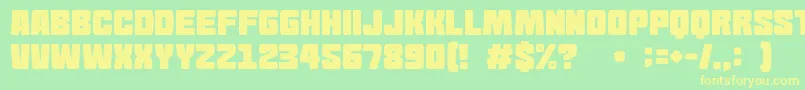 GomariceGomaBlock Font – Yellow Fonts on Green Background