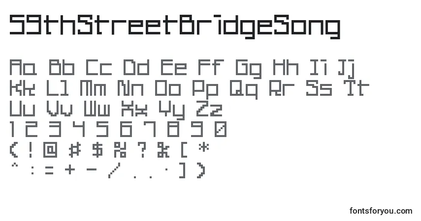 Czcionka 59thStreetBridgeSong – alfabet, cyfry, specjalne znaki