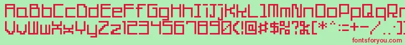 59thStreetBridgeSong-Schriftart – Rote Schriften auf grünem Hintergrund