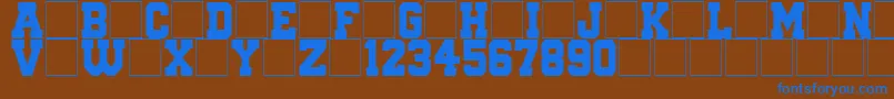 QuaterbackFight Font – Blue Fonts on Brown Background