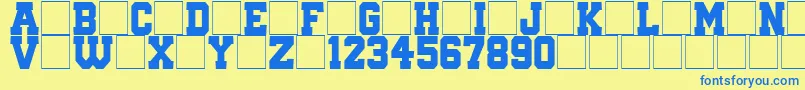 QuaterbackFight Font – Blue Fonts on Yellow Background