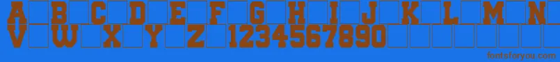QuaterbackFight Font – Brown Fonts on Blue Background