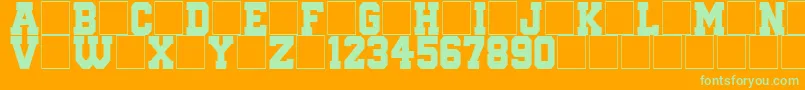 QuaterbackFight Font – Green Fonts on Orange Background