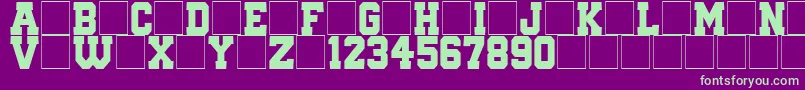 QuaterbackFight Font – Green Fonts on Purple Background