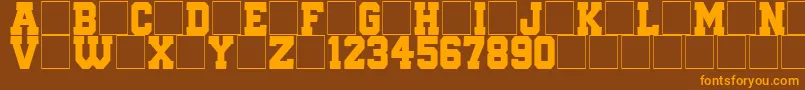 QuaterbackFight Font – Orange Fonts on Brown Background
