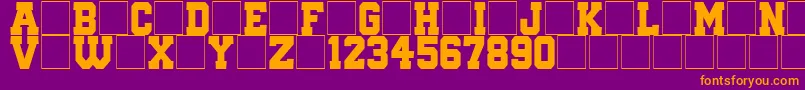 QuaterbackFight Font – Orange Fonts on Purple Background