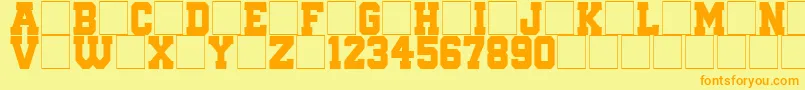 QuaterbackFight Font – Orange Fonts on Yellow Background