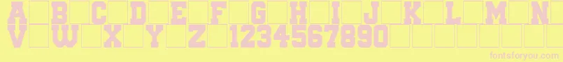 QuaterbackFight Font – Pink Fonts on Yellow Background