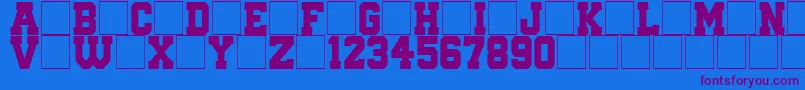 QuaterbackFight Font – Purple Fonts on Blue Background