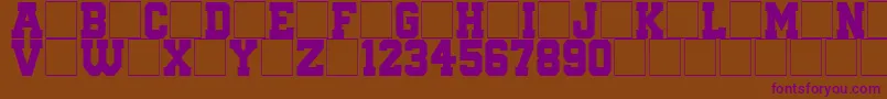 QuaterbackFight Font – Purple Fonts on Brown Background