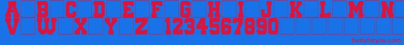 QuaterbackFight Font – Red Fonts on Blue Background