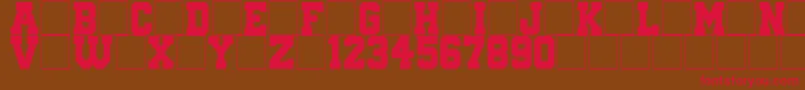 QuaterbackFight Font – Red Fonts on Brown Background