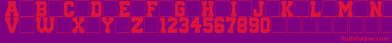 QuaterbackFight Font – Red Fonts on Purple Background