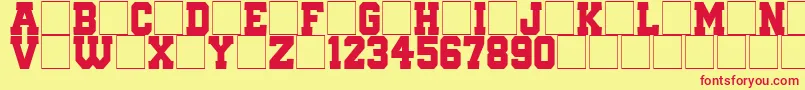 QuaterbackFight Font – Red Fonts on Yellow Background